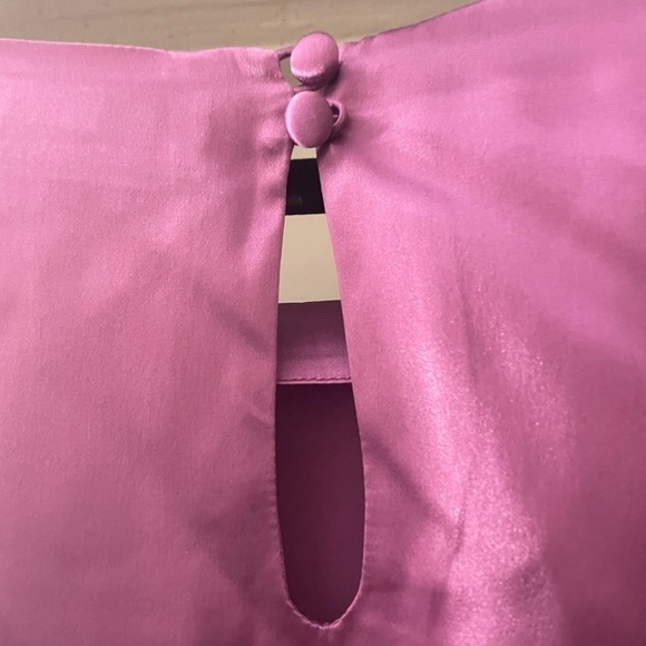 Banana Republic purple ruffle sleeve Silk mini dress size 10 - Picture 13 of 14